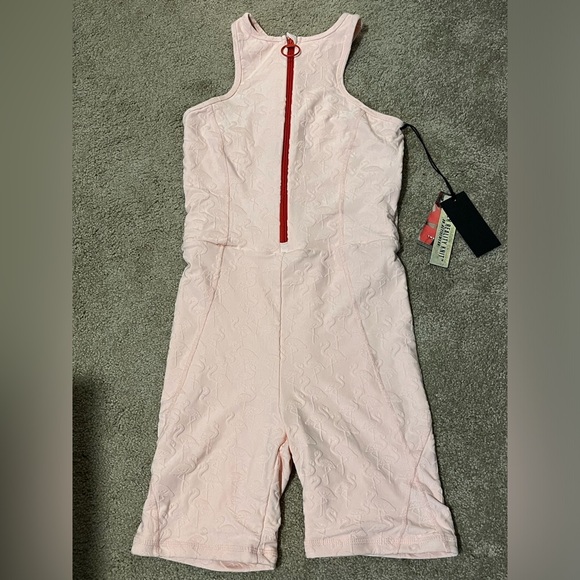 NEW Twenty Montreal Flamingo 3D Activewear Zip-Up Biker Jumpsuit Women's Size S - Picture 4 of 5